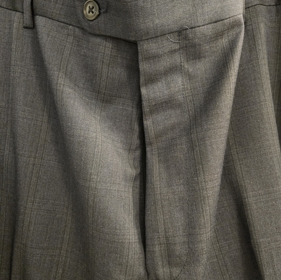 Joseph Abboud 2pc Suit Blue/Gray Plaid 48R/42 W 100% Italian Wool Mint - Picture 11 of 12